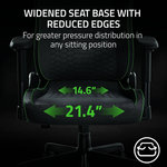 RAZER Iskur V2 X Gaming Chair, Built-in Lumbar Support, 2D Padded Armrests, 50mm Casters, Wide Seat Base, 152Â° Back Angle, 4-Class Gas Lift, 136kg Max Weight, Fabric Finish, Black | RZ38-05310100-R351