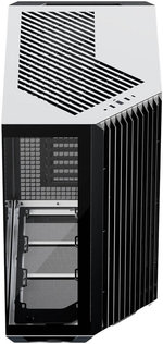 APNX V1 V1-BW-v1 ATX Mid Tower Glass Edition Computer Case, Up To 360mm Radiators, x10 Fan Slot, SGCC Body Material, ABS Front Panel, 0.8mm Steel Thickness, Black & White | APCM-VI01003.M1