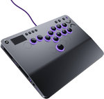 PDP Victrix Pro KO Leverless Fight Stick, For PS5, PS4 & PC, 16 Moveable & Mappable Buttons, Hot-Swappable Cherry MX Speed Silver RGB Switches, 3m Braided USB-C Cable, Black | TBF-3001-05