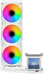 Lian Li Galahad II LCD 360 AIO CPU Liquid Cooler with 120mm SL Infinity Fans, 2.88â€ IPS LCD Screen, Asetek 8th Gen 3600 rpm Pump, Up to 2450 RPM Fan Speed, 79.9 CFM Airflow, White | GA2ALCD36INW