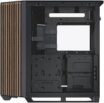  APNX V1 V1-W-BK-v1 ATX Mid Tower Glass Edition Computer Case, Up To 360mm Radiators, x10 Fan Slot, SGCC Body Material, Wood Front Panel, 0.8mm Steel Thickness, Black & Wood | APCM-VI01103.11