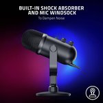 Razer Seiren V2 Pro Professional-Grade USB Microphone for Streamers, 30mm Dynamic Microphone, High Pass Filter Analog Gain Limiter, 24 Bit Capsules, Black | RZ19-04040100-R3M1