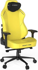 DXRacer Craft Pro Classic Gaming Chair, Alumnum Base, High-Density Memory Foam, Adjustable Memory/Recline, 4D Armrests, Multi-fun Tilt, 2.36" Caster, Class 4 Hydraulics, Yellow | CRA-PR001-Y-H1
