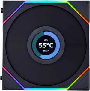 Lian Li Uni Fan TL 120 Case Fan, 1.6â€ LCD, 120mm Fan Size, 1900 RPM Fan Speed, 62 CFM Airflow, PA66 / PBT Materials, Fluid Dynamic Bearing, Single Pack, Black | G99.12TLLCD1B.00