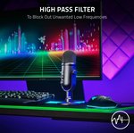 Razer Seiren V2 Pro Professional-Grade USB Microphone for Streamers, 30mm Dynamic Microphone, High Pass Filter Analog Gain Limiter, 24 Bit Capsules, Black | RZ19-04040100-R3M1