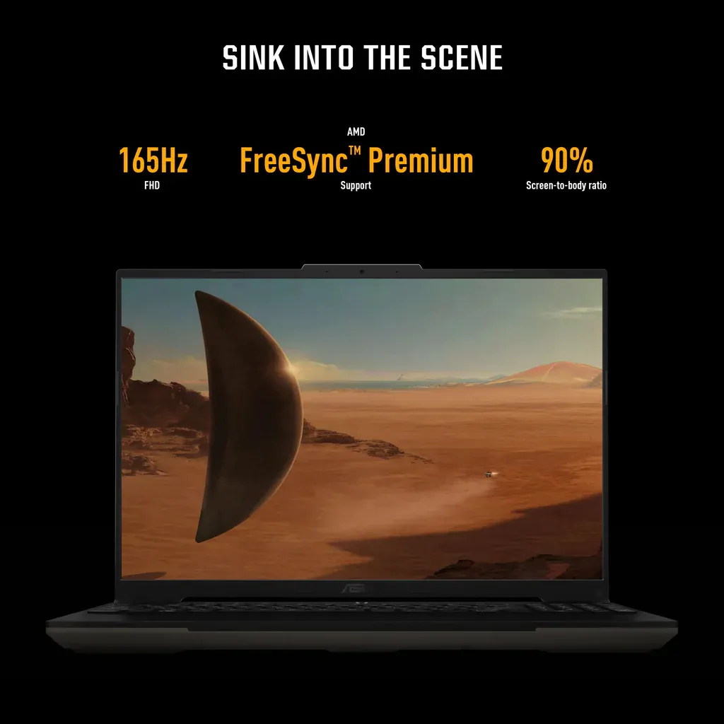 ASUS TUF GAMING A16 FA617NS-N3002W | RYZEN 7 7735HS, 16GB RAM, 512GB SSD, 16" WUXGA 165Hz, 8GB AMD Radeon RX7600S, Win11 Home, Eng-Arab Keyboard, Black