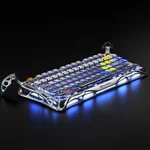 GravaStar Mercury K1 Pro Wireless Gaming Keyboard, Aluminum Alloy, 75% Layout Custom Keyboard, Designed for Durability & Unique Aesthetic (Interstellar Silver)