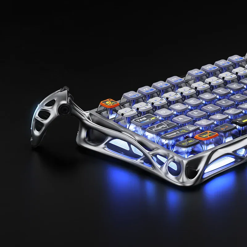 GravaStar Mercury K1 Pro Wireless Gaming Keyboard, Aluminum Alloy, 75% Layout Custom Keyboard, Designed for Durability & Unique Aesthetic (Interstellar Silver)