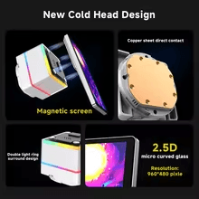 Jungle Leopard Liquid Cooler ProFlow 360 White with LCD 5.5 Inch