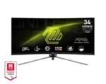 MSI MAG 345CQR - 9S6-3DD14H-006 | Curved Gaming Monitor, 34" UWQHD 180Hz, 1 ms, 1 x Display Port, 2 x HDMI, Black Color