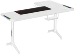 Twisted Minds WARRIOR L Shaped Gaming Desk RGB Left White - TM-Y-LW-RGB