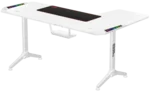 Twisted Minds WARRIOR L Shaped Gaming Desk RGB Left White - TM-Y-LW-RGB