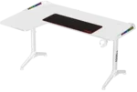 Twisted Minds WARRIOR L Shaped Gaming Desk RGB Left White - TM-Y-LW-RGB