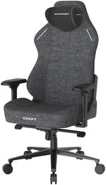 DXRacer Craft Series Gaming Chairs, 2D Integrated Lumbar Support, 4D Armrests, Class 4 Hydraulics, 90Â° ~ 135Â° Back Recline Support, Woven Fabric Upholstery, Large Size, Black / Grey | GC/LCF23FBE/BG