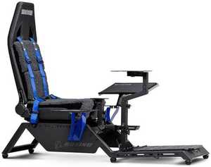 Next Level Racing Flight Simulator Boeing Commercial Edition, Dedicated Flight Cockpit, Wide Range of Adjustments, Faux Wool Seat Covering, Compatible with Flight Electronics, Black/Blue | NLR-S027