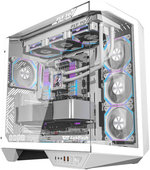 DarkFlash DY470 ATX Computer Case, 7x Pre-Installed aRGB Fans, 360mm Radiators, Up to 10x 120mm Fan Support, Cable Management Panel, 330Â° Immersive Panoramic View, 3 Glass Panels, Ice White | DY470