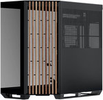  APNX V1 V1-W-BK-v1 ATX Mid Tower Glass Edition Computer Case, Up To 360mm Radiators, x10 Fan Slot, SGCC Body Material, Wood Front Panel, 0.8mm Steel Thickness, Black & Wood | APCM-VI01103.11