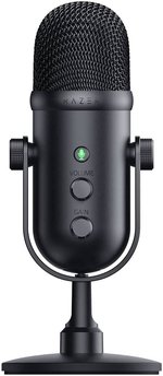 Razer Seiren V2 Pro Professional-Grade USB Microphone for Streamers, 30mm Dynamic Microphone, High Pass Filter Analog Gain Limiter, 24 Bit Capsules, Black | RZ19-04040100-R3M1