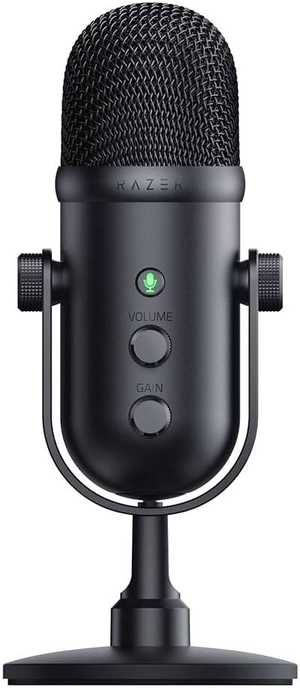 Razer Seiren V2 Pro Professional-Grade USB Microphone for Streamers, 30mm Dynamic Microphone, High Pass Filter Analog Gain Limiter, 24 Bit Capsules, Black | RZ19-04040100-R3M1