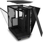 NZXT H6 Flow RGB Compact Dual-Chamber Airflow Mid-Tower ATX Case, Panoramic Glass Panels, Up to 360 mm Radiator & 3x 120mm RGB Fans, Cable Mgt, USB-C 3.2 / USB-A 3.2, Black | CC-H61FB-R1