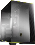 Lian Li O11D EVO RGB Automobili Lamborghini Edition Tower Computer Case, Up to 420mm Radiator & 9x Fan Support, 5â€³ LCD Display, 4.0mm Tempered Glass, Steel & Carbon Fiber Material, Black | O11DERGBL