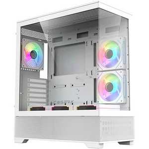 AceGeek Cruiser L460 Computer Case, Up to 360mm Radiator & 9x Fan Support, 0.7mm Tempered Glass & SPCC Material, USB 3.0, USB 2.0, Type-C, HD Audio I/O Ports, White | AC-CRUISER-L460-WH