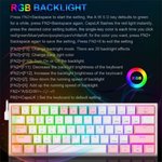 Redragon Fizz K617-RGB 60% Mechanical Keyboard, Red key Switch Pink/White