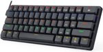 Redragon Elise Pro K615P-KBS Mechanical Keyboard, Blue Key SwitcheT BT5/2.4GHz Dongle/USB-C Cable, English Layout, 1600mAh Battery, Black | K615P-KBS