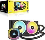 Corsair iCUE LINK H100i 240mm RGB AIO Liquid CPU Cooler, 240mm Radiator with QX120 RGB Fans, Up to 2400 RPM Speed, 63.1 CFM Airflow, Intel 1700 & AMD AM5 Sockets, Black | CW-9061001-WW