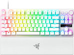 Razer Huntsman V3 Pro Tenkeyless Keyboard, Razer Analog Optical Gen-2 Switch, 1000Hz Polling Rate, Chroma RGB, Magnetic Firm Wrist Rest, English Layout, Type C Cable, White | RZ03-04981700-R3M1
