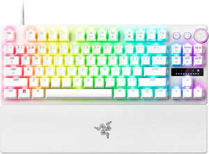 Razer Huntsman V3 Pro Tenkeyless Keyboard, Razer Analog Optical Gen-2 Switch, 1000Hz Polling Rate, Chroma RGB, Magnetic Firm Wrist Rest, English Layout, Type C Cable, White | RZ03-04981700-R3M1