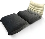 NAVO Cloud Couch, Single Seated Foam Sofa | Floor Gaming Sofa/Lazy Lounge Chair or a Single Floor Sofa for Livingroom, Bedroom or Office (InfinityWeave, MILKY RED - Sofa & Ottoman)