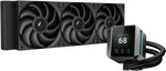 DeepCool Mystique 360 Liquid CPU Cooler, 2.8" TFT LCD Screen, 360mm Radiator, 120mm Fan Size, 2150 RPM Fan Speed, 72.45 CFM Fan Airflow, 3400 RPM Pump Speed, FDB Fan, Black | R-LX750-BKDSNMP-G-1