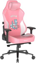 DXRacer Craft Pro Hello Human Cat Edition Gaming Chair, 2D Integrated Lumbar Support, 4D Armrest, 90Â° - 135Â° Reclining Backrest, Cold-Cure Foam, Class 4 Hydraulics, Pink | CRA-PR008-P-H1