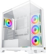 Xigmatek Endorphin Ultra Artic Mid Tower PC Case, 0.8mm SPCC Thickness Material, Up to 360mm Radiator Support & 8 Fans Support, Front & Left Tempered Glass Panel, White | EN41334