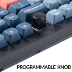 Keychron V6 Max QMK/VIA Wireless Mechanical Keyboard, Gateron Jupiter Red Key Switch, 100% Full-Size, Tri-Mode Connectivity (2.4GHz, BT, Wired), English-Arabic Layout, Black | V6M-D1-AR