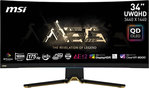 MSI MEG 342C QD-OLED Gaming Monitor, 34.18" UWQHD QD-OLED Display, 175Hz Refresh Rate, 0.03ms (GtG) Response Time, 1800R Curvature, FreeSync Premium Pro, Black | MEG-342C-QD-OLED