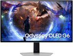 SAMSUNG Odyssey OLED G6 G60SD Gaming Monitor, 27" QHD OLED Display, 360Hz Refresh Rate, 0.03ms (GtG) Response Time, AMD FreeSync Premium Pro Technology, Silver | LS27DG602SMXUE