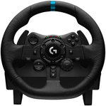 Logitech G923 TRUEFORCE Racing Wheel and Pedals, TRUEFORCE Feedback, Responsive Driving Design, Dual Clutch Launch Control, Genuine Leather, for PS5, PS4, PC, Mac - Black | 941-000151
