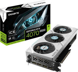 GIGABYTE GeForce RTX 4070 SUPER EAGLE OC ICE Graphics Card, 12GB GDDR6X 192 bit Memory, 2535 MH Core Clock, 21 Gbps Memory Speed, 7168 CUDA, PCI-E 4.0, 3* DP / 1* HDMI | GV-N407SEAGLEOC ICE-12GD
