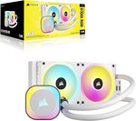 CORSAIR iCUE LINK H100i 240mm RGB AIO Liquid CPU Cooler, 240mm Radiator with QX120 RGB Fans, Up to 2400 RPM Speed, 63.1 CFM Airflow, Intel 1700 & AMD AM5 Sockets, White | CW-9061005-WW