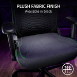 RAZER Iskur V2 X Gaming Chair, Built-in Lumbar Support, 2D Padded Armrests, 50mm Casters, Wide Seat Base, 152Â° Back Angle, 4-Class Gas Lift, 136kg Max Weight, Fabric Finish, Black | RZ38-05310100-R351