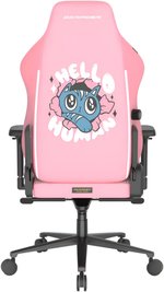 DXRacer Craft Pro Hello Human Cat Edition Gaming Chair, 2D Integrated Lumbar Support, 4D Armrest, 90Â° - 135Â° Reclining Backrest, Cold-Cure Foam, Class 4 Hydraulics, Pink | CRA-PR008-P-H1