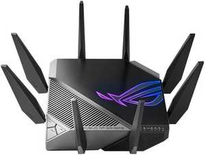 Asus ROG Rapture GT-AXE11000 Tri-Band Wi-Fi 6E Gaming Router, 11Gbps Speed, 6GHz Band, 2.5G WAN/LAN Port, Quad-Core Processor, Gray | 90IG06E0-MA1R1T