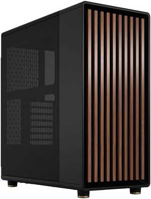 Fractal Design North ATX Mid-Tower Case with Mesh Side Panel, Steel Frame & Mesh Side Panel, Up to 360mm Radiator & 8x120mm Fans, USB Type-C/ 3.0 Interface, Charcoal Black | FD-C-NOR1C-01