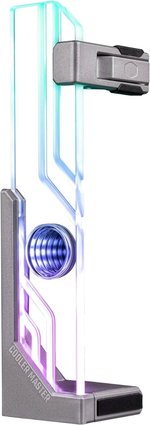 Cooler Master Atlas aRGB GPU Support Bracket, Aluminium, Plastic, Tempered Glass, Magnet Materials, Silver Gray | MCA-U000R-AGSBTG-00