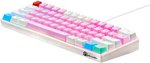GamerTek GK60 Mini Pro Mechanical Gaming Keyboard, 61 Keys ANSI, English + Arabic Dual Layout, NKRO Full Anti Ghosting, RGB With 18 Effects, Detachable Cable, Cotton Candy Pink | GK60 Mini Pro