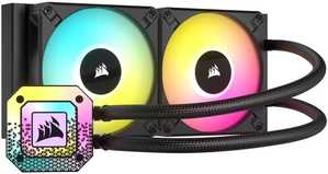 Corsair iCUE H100i Elite Capellix XT Liquid CPU Cooler, 2x 120mm Fans, 240mm Radiator Size, 13.8 - 65.57 CFM Fan Airflow, 400mm Tube, Copper Plate, Black | CW-9060068-WW