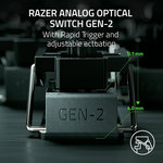 Razer Huntsman V3 Pro Tenkeyless Keyboard, Razer Analog Optical Gen-2 Switch, 1000Hz Polling Rate, Chroma RGB, Magnetic Firm Wrist Rest, English Layout, Type C Cable, White | RZ03-04981700-R3M1