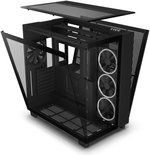 NZXT H9 Elite Dual-Chamber ATX Mid-Tower PC Case, Unique Glass Panel, Intuitive Cable Mgt, 360mm Radiators & 10x120mm Fans Support, Built-in RGB & Fan Controller, USB 3.2 Type-C/A, Black | CM-H91EB-01